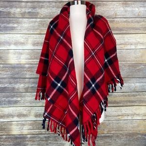 Vintage Red&Black Tartan Plaid Stadium Blanket-Washable Acrylic
